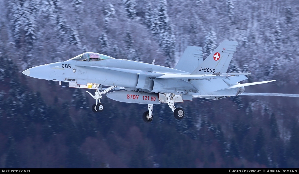 Aircraft Photo of J-5005 | McDonnell Douglas F/A-18C Hornet | Switzerland - Air Force | AirHistory.net #326216
