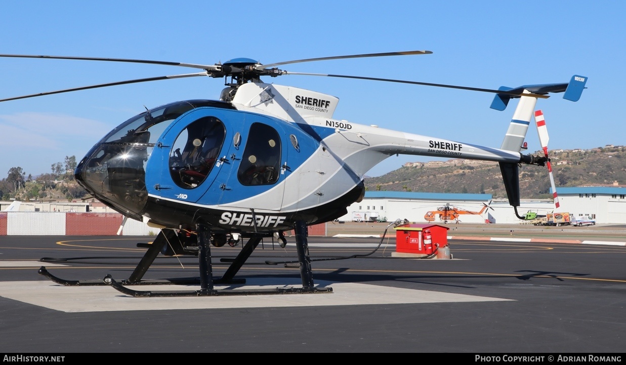 Aircraft Photo of N150JD | McDonnell Douglas MD-500E (369E) | San Diego County Sheriff | AirHistory.net #327004