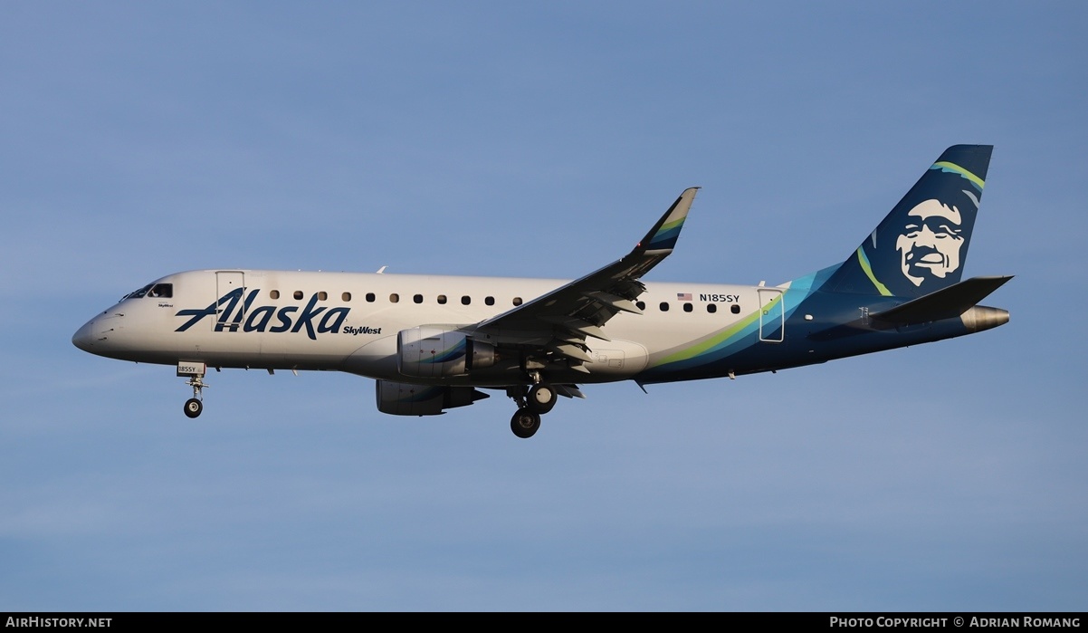 Aircraft Photo of N185SY | Embraer 175LR (ERJ-170-200LR) | Alaska Airlines | AirHistory.net #327033