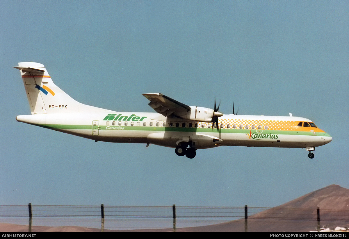 Aircraft Photo of EC-EYK | ATR ATR-72-202 | Binter Canarias | AirHistory.net #327520