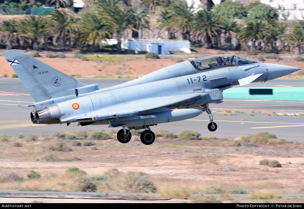 Aircraft Photo of CE.16-03 | Eurofighter EF-2000 Typhoon T | Spain - Air Force | AirHistory.net #327733
