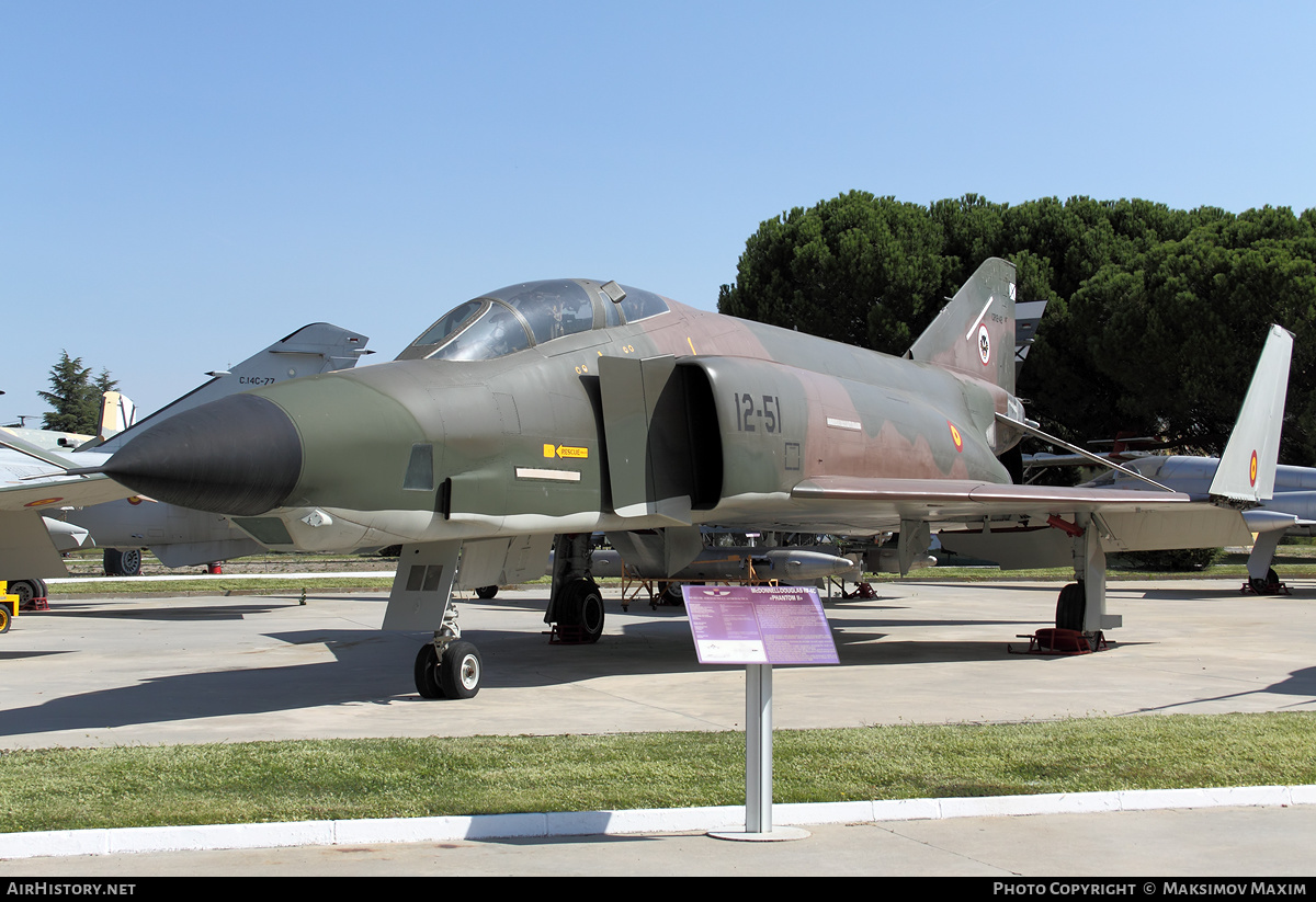 Aircraft Photo of CR12-42 | McDonnell Douglas RF-4C Phantom II | Spain - Air Force | AirHistory.net #327967