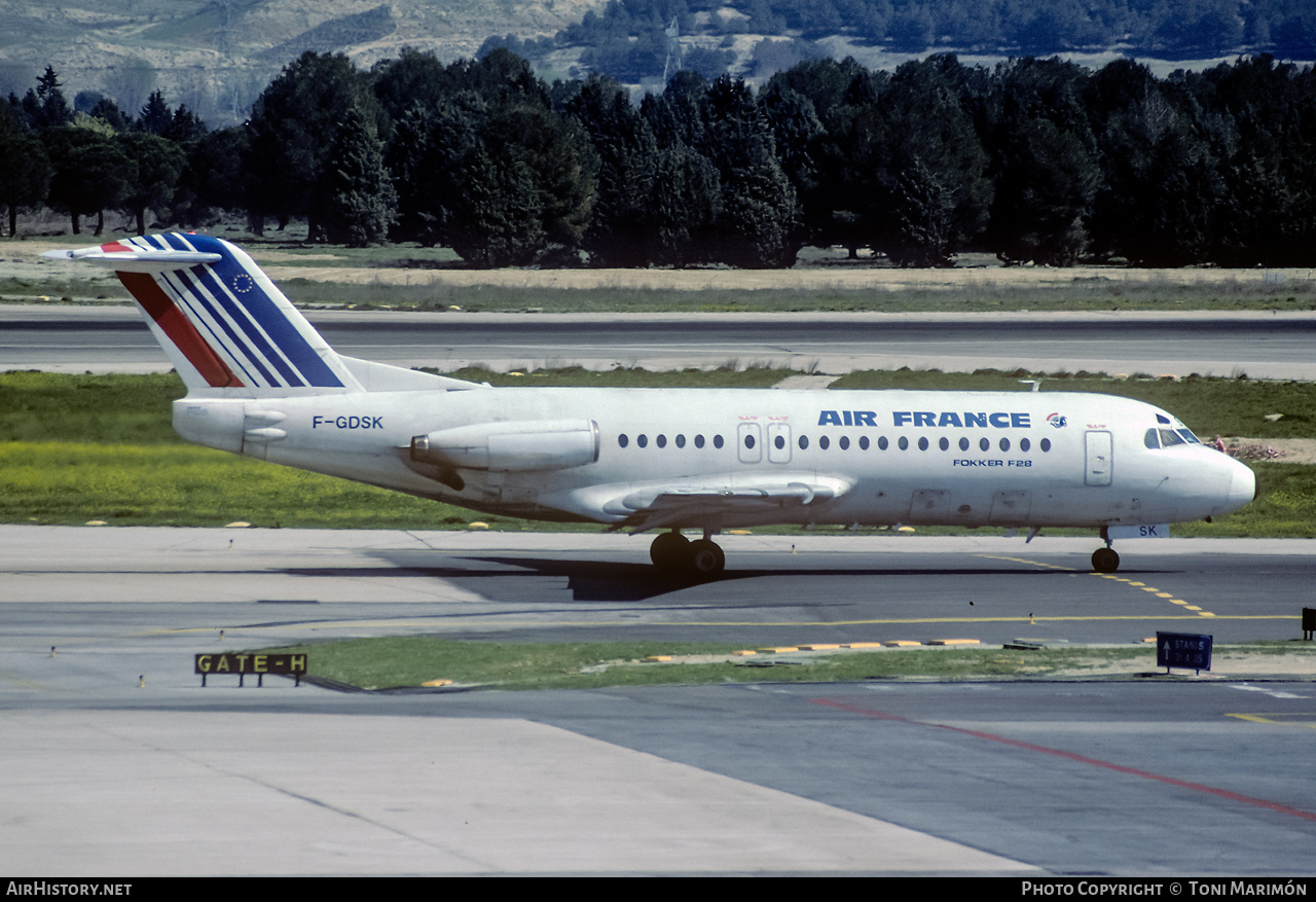 Aircraft Photo of F-GDSK | Fokker F28-4000 Fellowship | Air France | AirHistory.net #328063