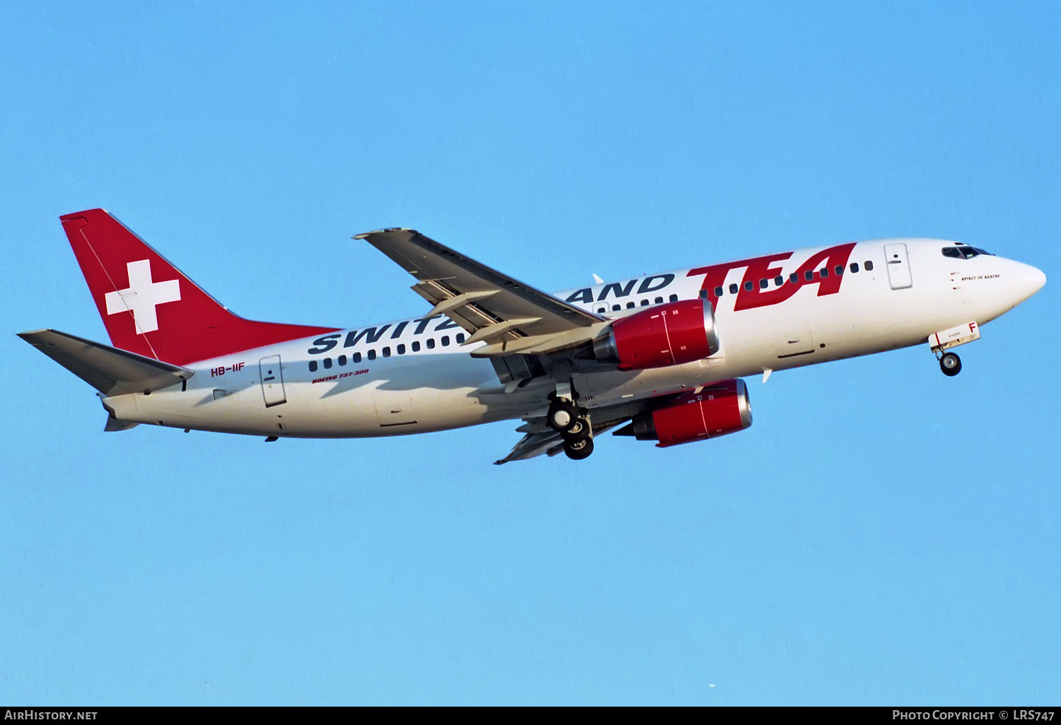 Aircraft Photo of HB-IIF | Boeing 737-3Q8 | TEA Switzerland - Trans European Airways | AirHistory.net #328241