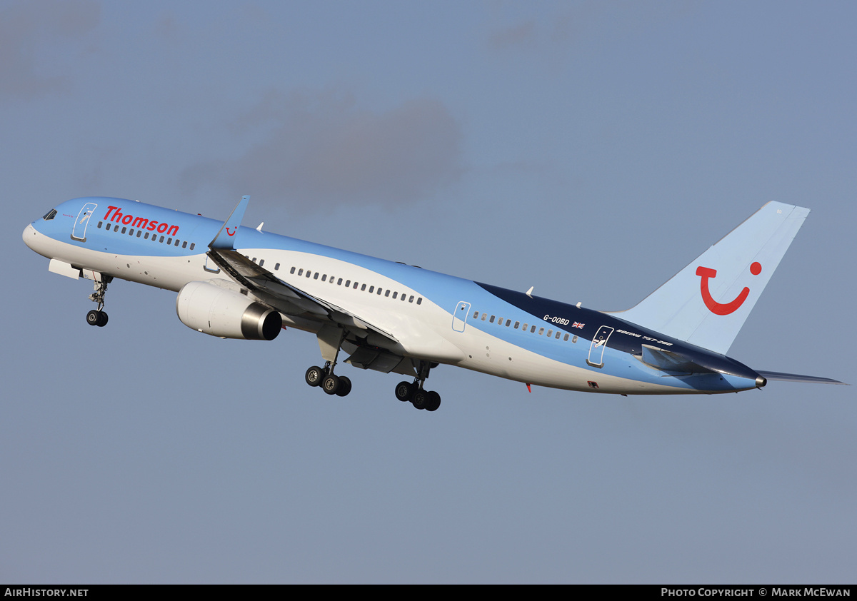 Aircraft Photo of G-OOBD | Boeing 757-28A | Thomson Airways | AirHistory.net #328826