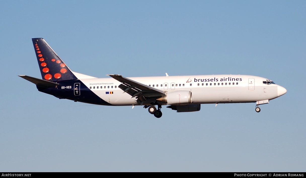 Aircraft Photo of OO-VES | Boeing 737-43Q | Brussels Airlines | AirHistory.net #329034