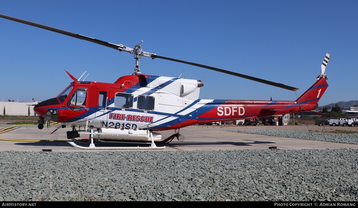 Aircraft Photo of N281SD | Bell 212 Twin Two-Twelve | San Diego Fire Department - SDFD | AirHistory.net #329417
