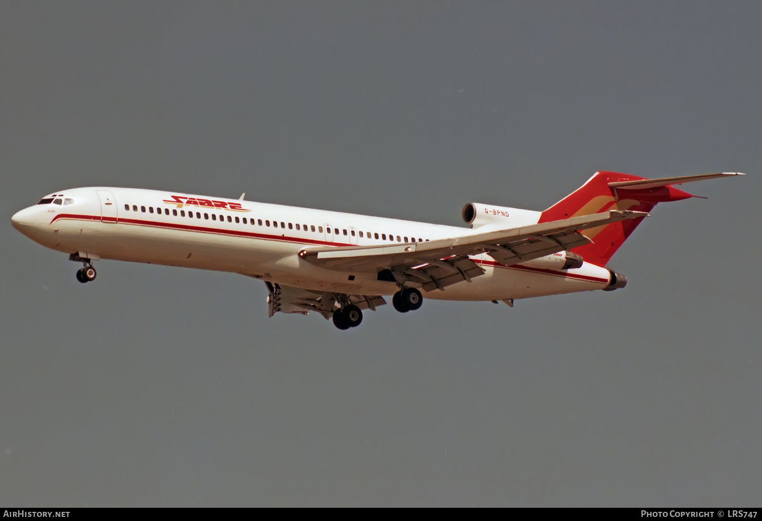 Aircraft Photo of G-BPND | Boeing 727-2D3/Adv | Sabre Airways | AirHistory.net #329794