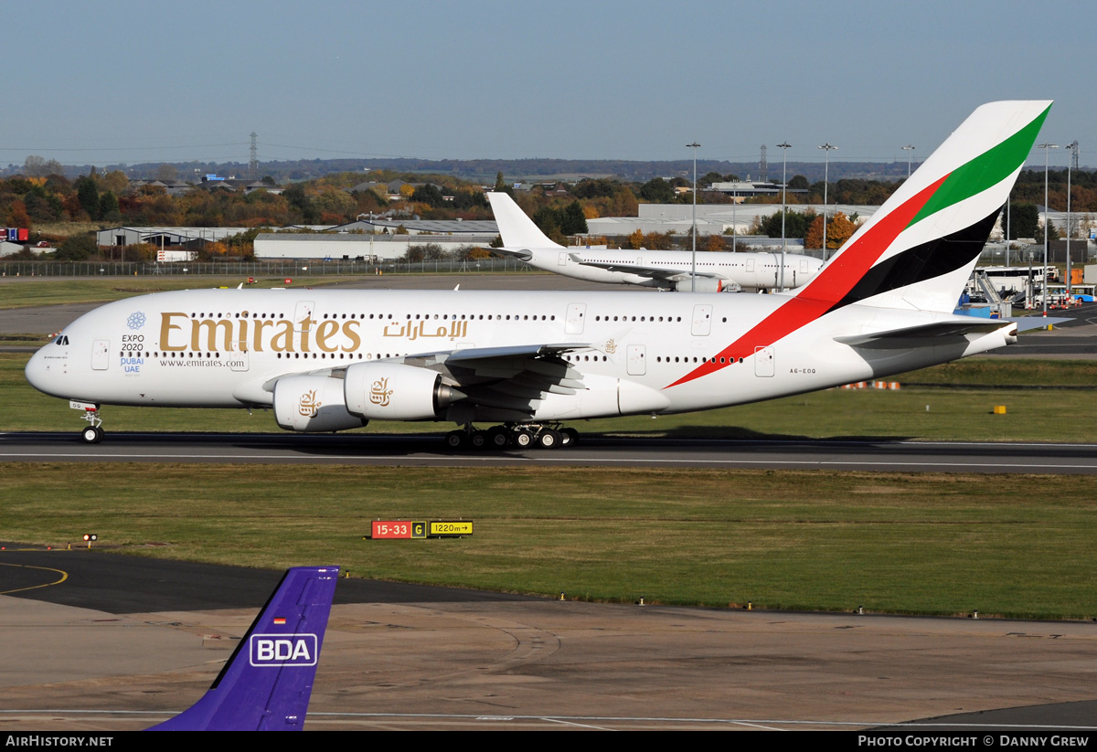 Aircraft Photo of A6-EOQ | Airbus A380-861 | Emirates | AirHistory.net #329951