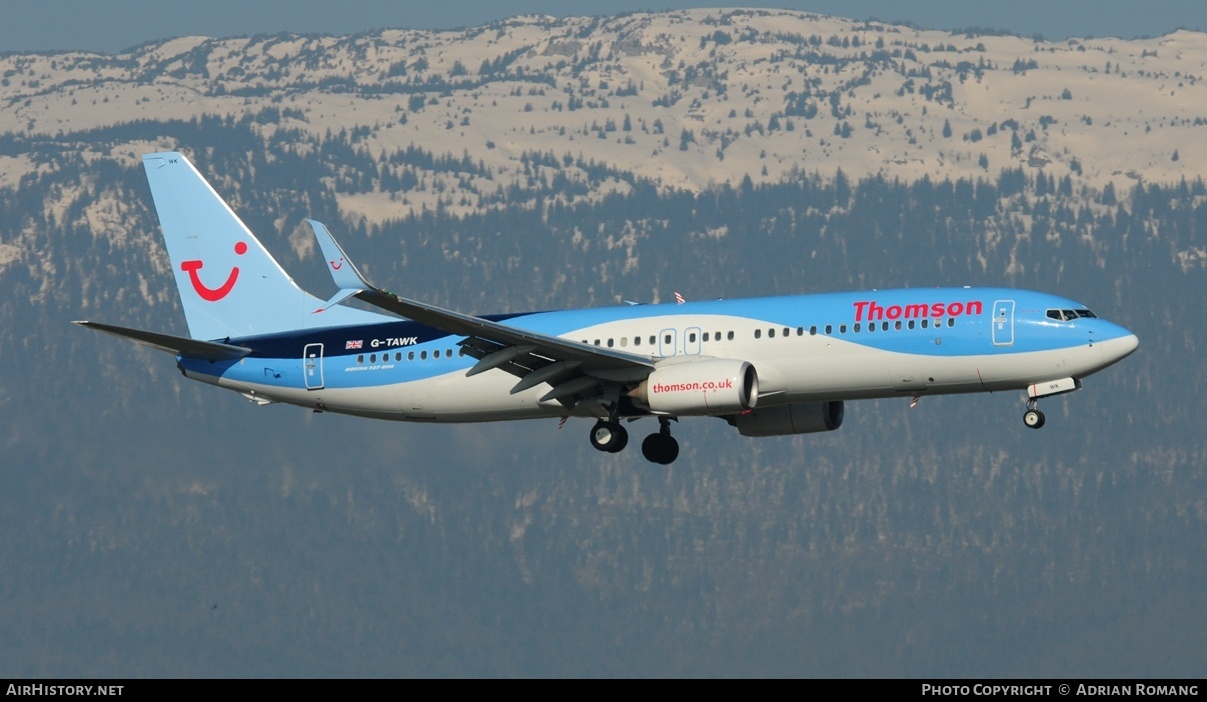 Aircraft Photo of G-TAWK | Boeing 737-8K5 | Thomson Airways | AirHistory.net #329991