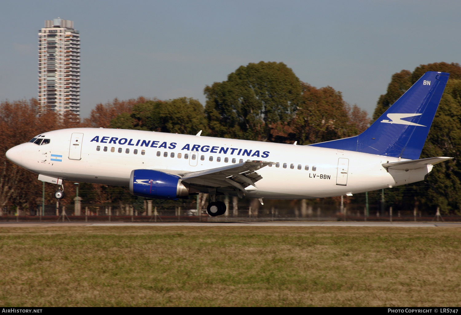 Aircraft Photo of LV-BBN | Boeing 737-5H6 | Aerolíneas Argentinas | AirHistory.net #330043