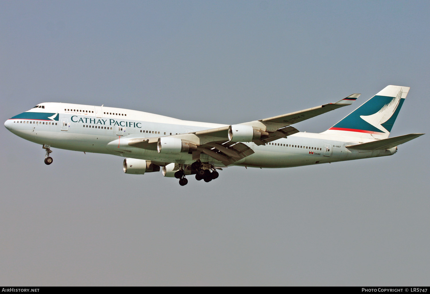 Aircraft Photo of B-HKF | Boeing 747-412 | Cathay Pacific Airways | AirHistory.net #330110