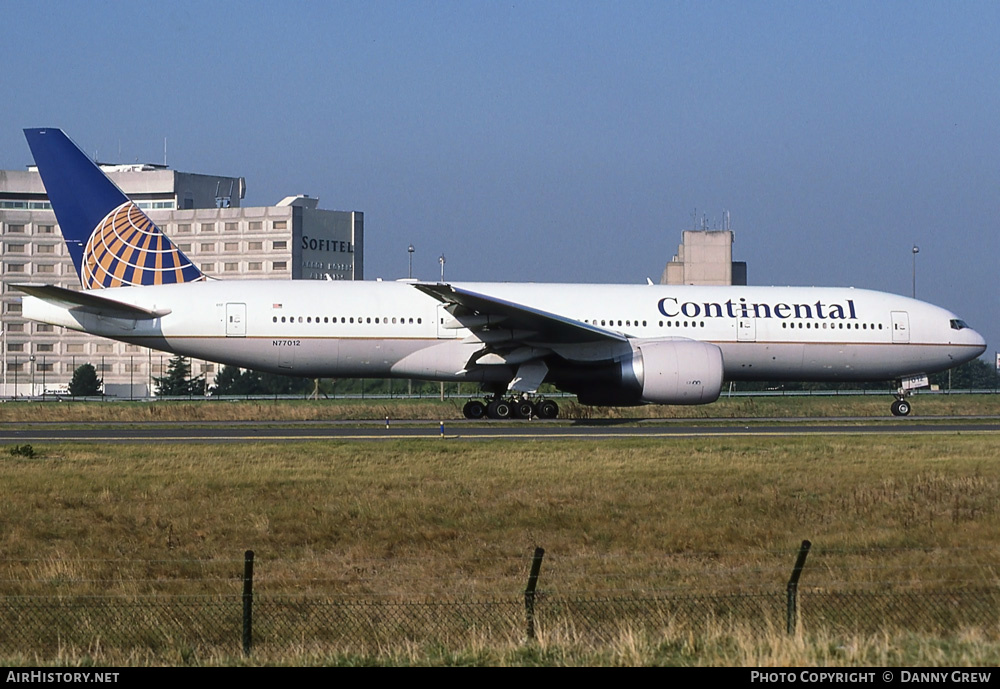 Aircraft Photo of N77012 | Boeing 777-224/ER | Continental Airlines | AirHistory.net #331735