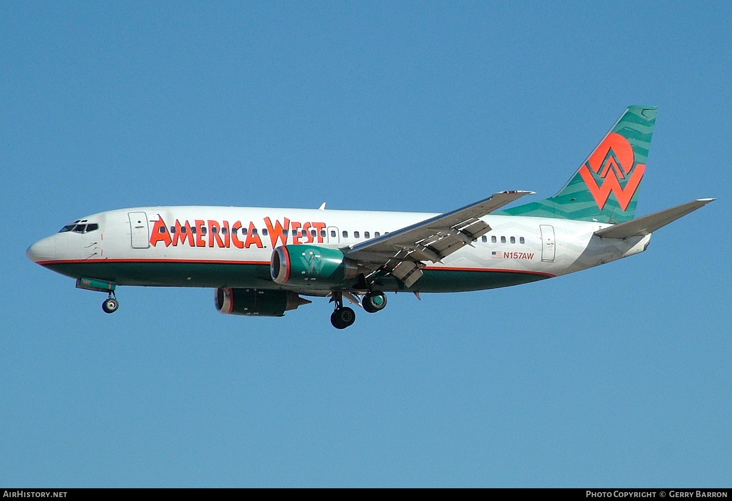 Aircraft Photo of N157AW | Boeing 737-3G7 | America West Airlines | AirHistory.net #331841