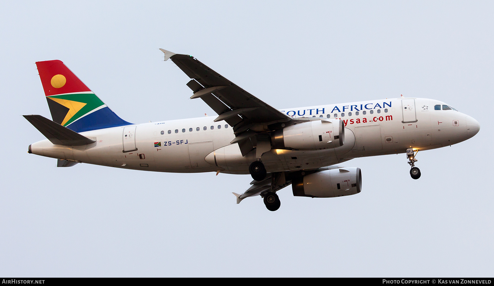 Aircraft Photo of ZS-SFJ | Airbus A319-131 | South African Airways | AirHistory.net #332109