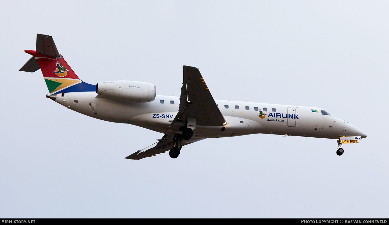 Aircraft Photo of ZS-SNV | Embraer ERJ-135LR (EMB-135LR) | Airlink | AirHistory.net #332111