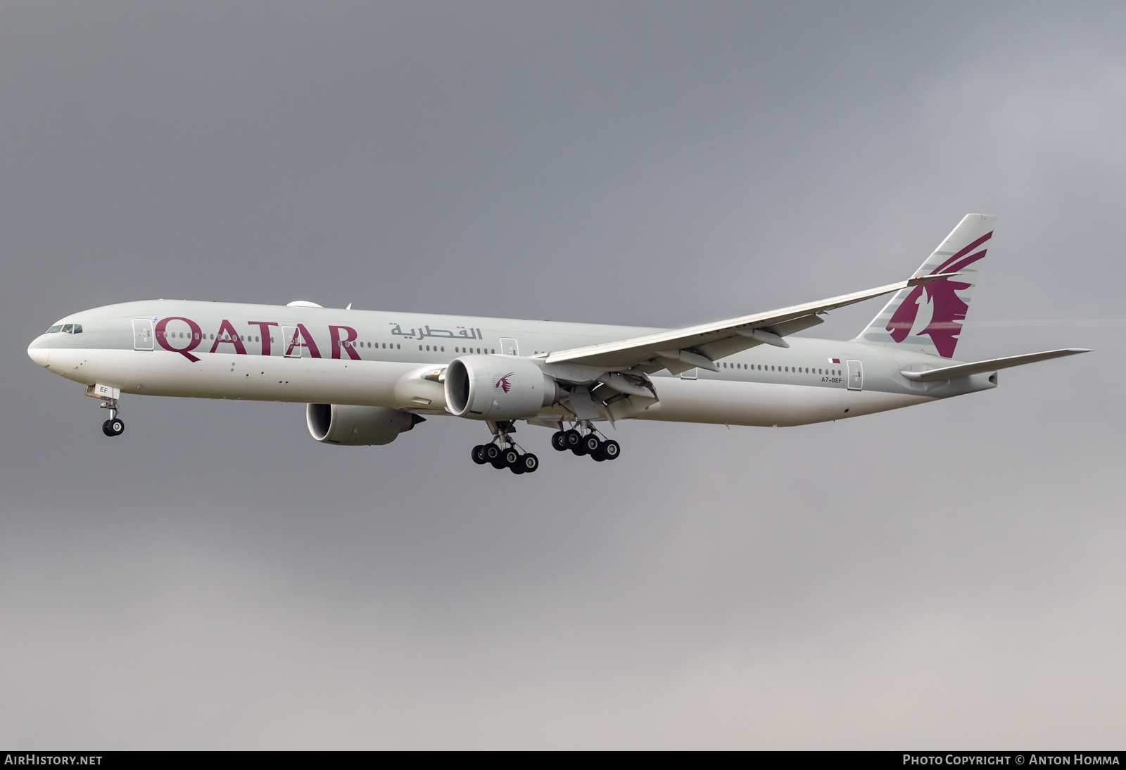 Aircraft Photo of A7-BEF | Boeing 777-3DZ/ER | Qatar Airways | AirHistory.net #332138