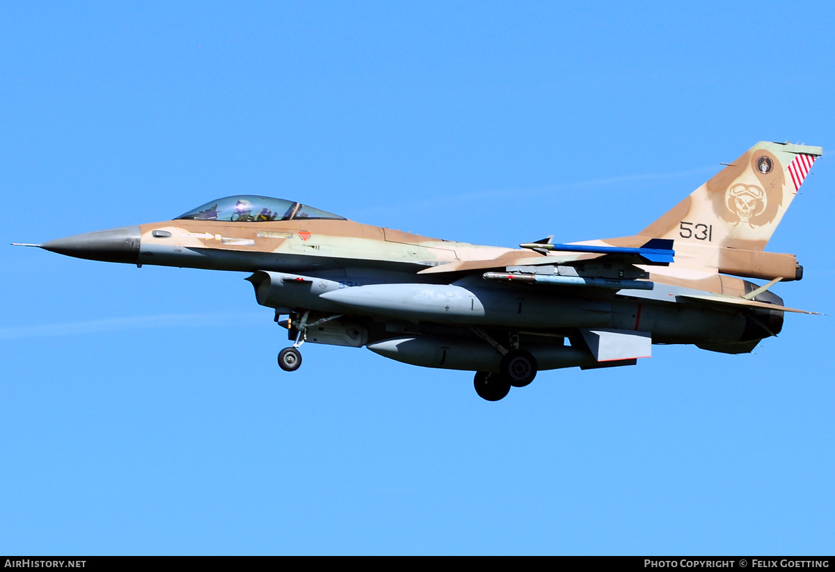 Aircraft Photo of 531 | General Dynamics F-16C Barak | Israel - Air Force | AirHistory.net #332318