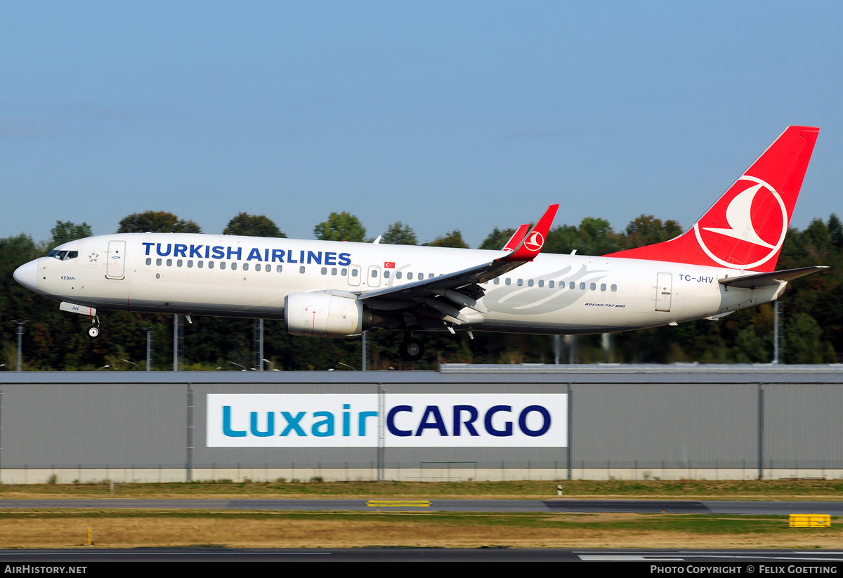 Aircraft Photo of TC-JHV | Boeing 737-8F2 | Turkish Airlines | AirHistory.net #332564