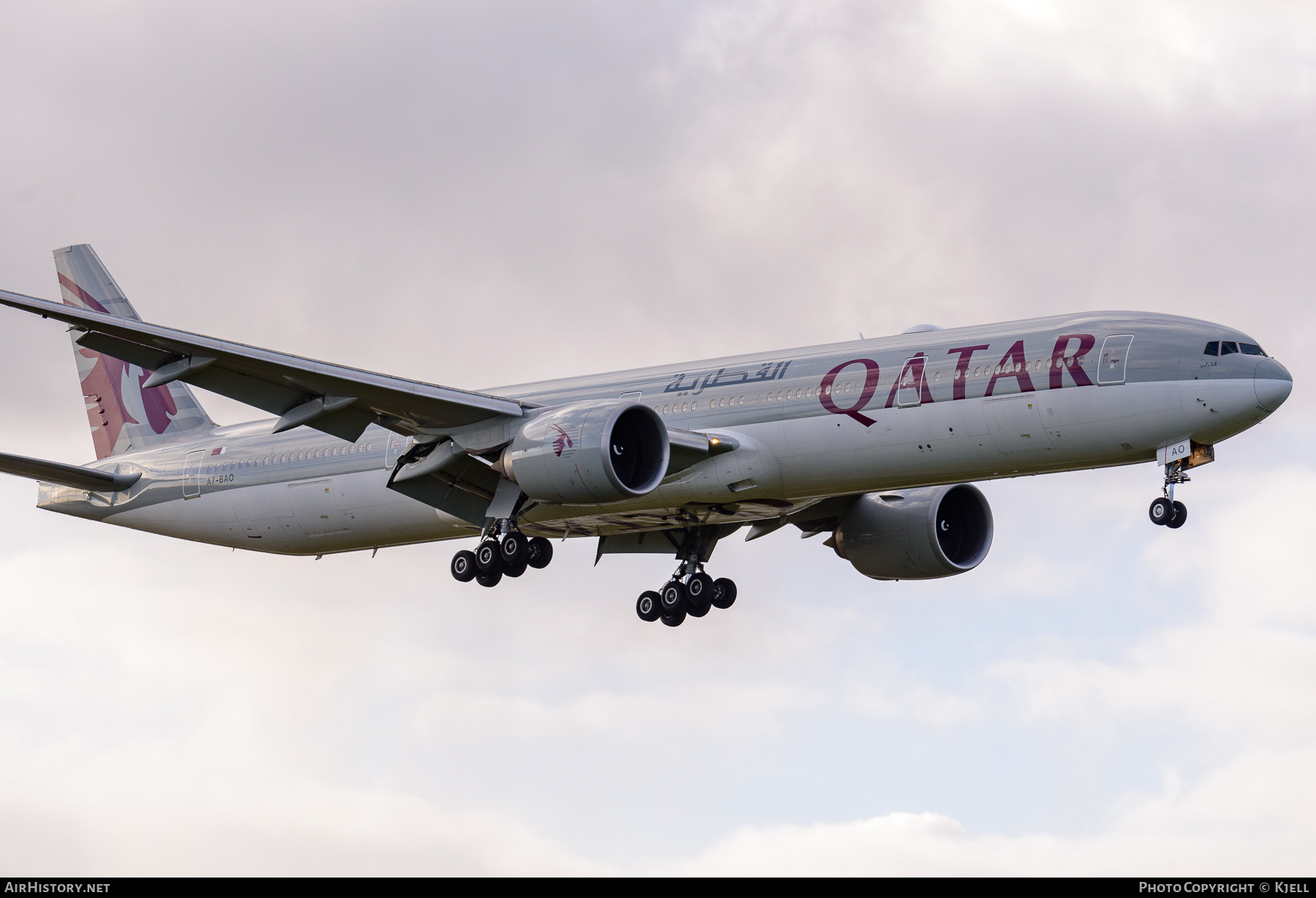 Aircraft Photo of A7-BAO | Boeing 777-3DZ/ER | Qatar Airways | AirHistory.net #332728