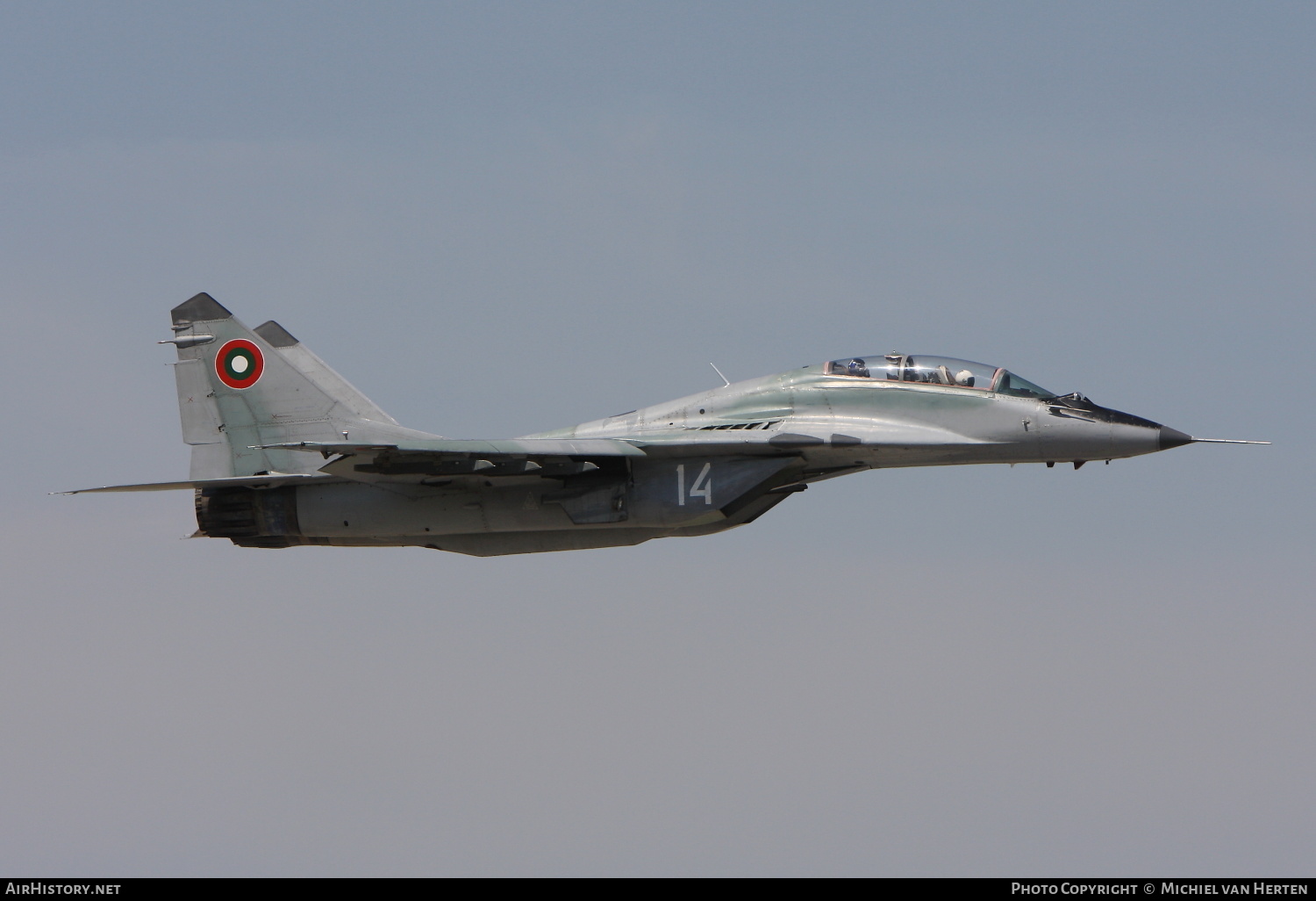 Aircraft Photo of 14 | Mikoyan-Gurevich MiG-29UB (9-51) | Bulgaria - Air Force | AirHistory.net #332744