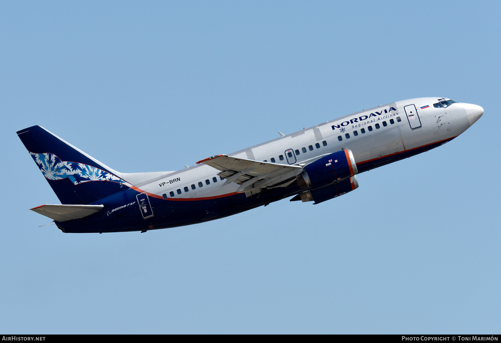 Aircraft Photo of VP-BRN | Boeing 737-5Y0 | Nordavia - Regional Airlines | AirHistory.net #332873