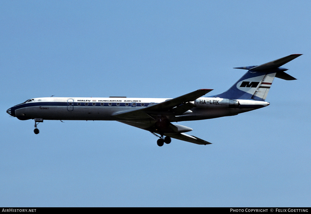 Aircraft Photo of HA-LBK | Tupolev Tu-134A-3 | Malév - Hungarian Airlines | AirHistory.net #333003