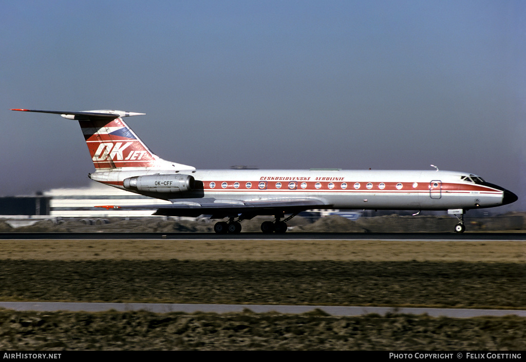 Aircraft Photo of OK-CFF | Tupolev Tu-134A | ČSA - Československé Aerolinie - Czechoslovak Airlines | AirHistory.net #333051