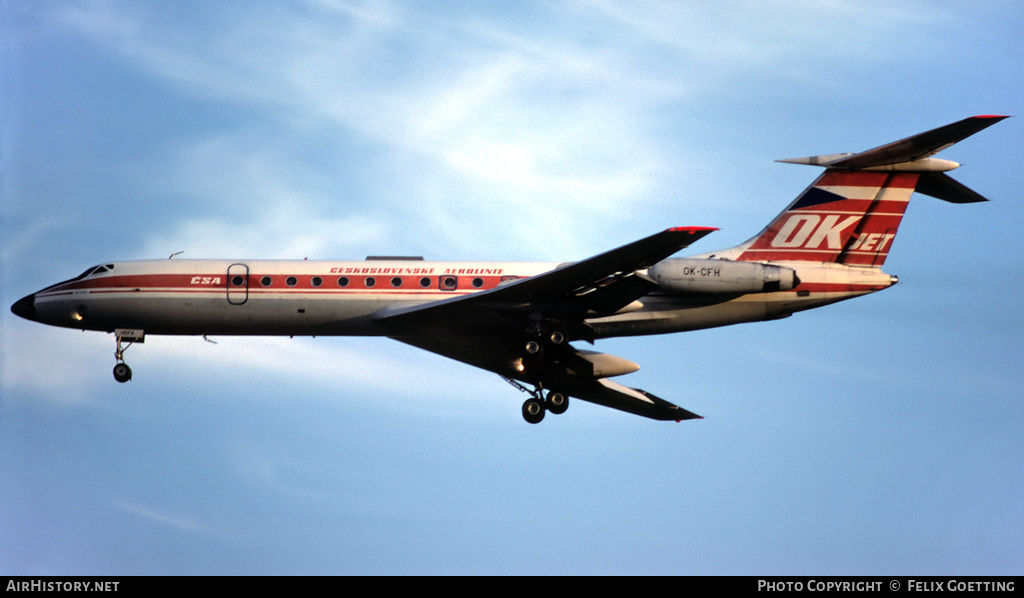 Aircraft Photo of OK-CFH | Tupolev Tu-134A | ČSA - Československé Aerolinie - Czechoslovak Airlines | AirHistory.net #333060