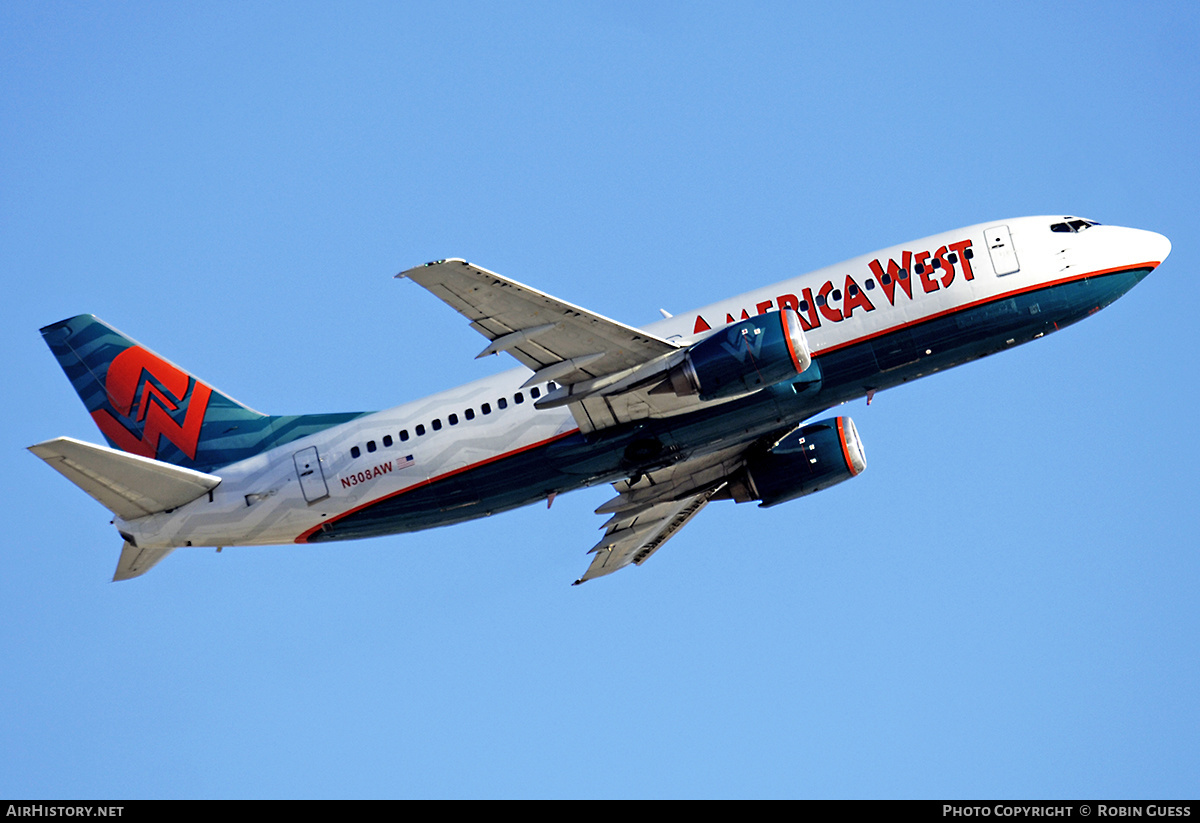 Aircraft Photo of N308AW | Boeing 737-3G7 | America West Airlines | AirHistory.net #333127