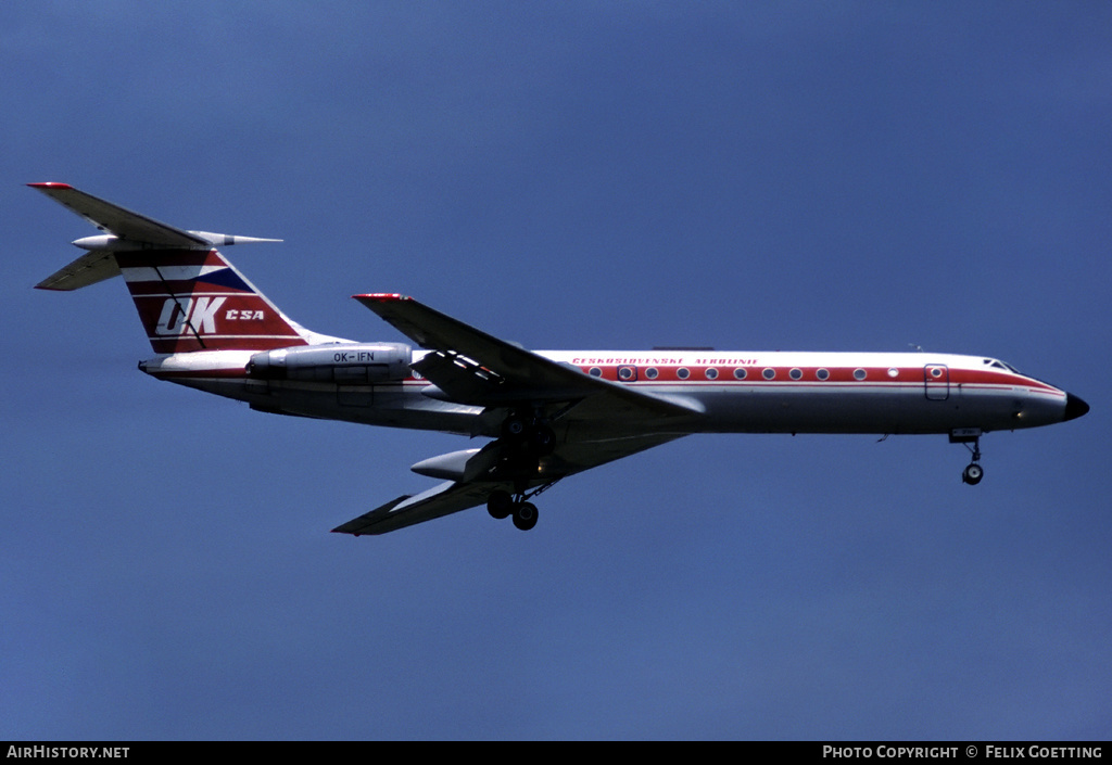 Aircraft Photo of OK-IFN | Tupolev Tu-134A | ČSA - Československé Aerolinie - Czechoslovak Airlines | AirHistory.net #333147