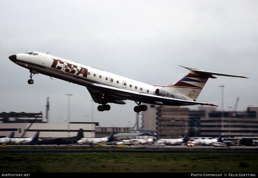 Aircraft Photo of OK-HFM | Tupolev Tu-134A | ČSA - Československé Aerolinie - Czechoslovak Airlines | AirHistory.net #333156