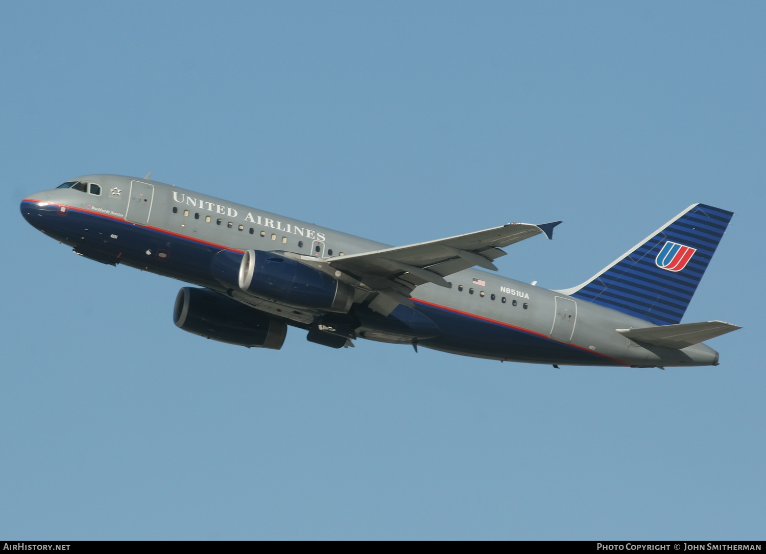 Aircraft Photo of N851UA | Airbus A319-131 | United Airlines | AirHistory.net #333233