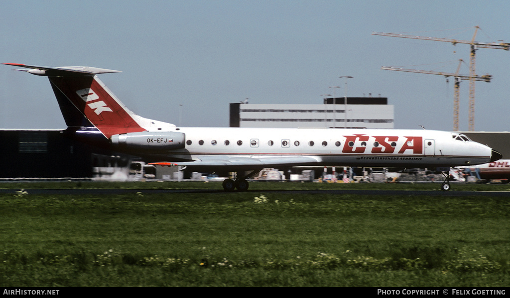 Aircraft Photo of OK-EFJ | Tupolev Tu-134A | ČSA - Československé Aerolinie - Czechoslovak Airlines | AirHistory.net #333290