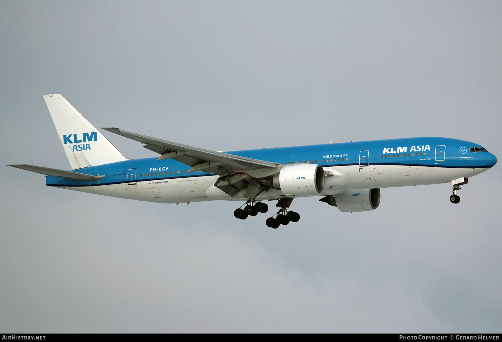 Aircraft Photo of PH-BQF | Boeing 777-206/ER | KLM Asia | AirHistory.net #334159