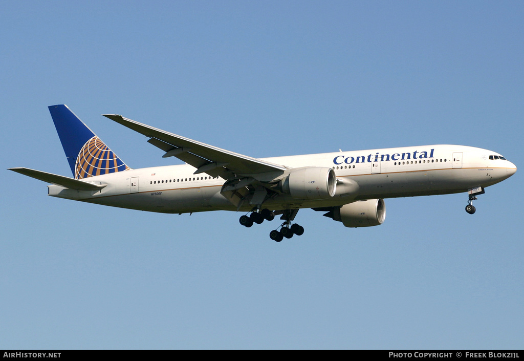 Aircraft Photo of N78001 | Boeing 777-224/ER | Continental Airlines | AirHistory.net #334429