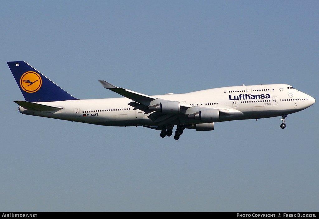 Aircraft Photo of D-ABTE | Boeing 747-430M | Lufthansa | AirHistory.net #334434