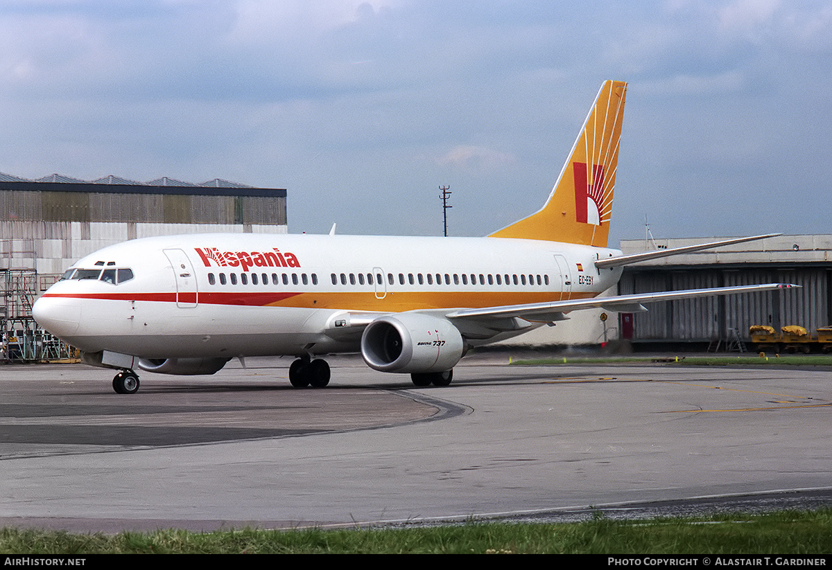 Aircraft Photo of EC-EBY | Boeing 737-3Y0 | Hispania Líneas Aéreas | AirHistory.net #334661