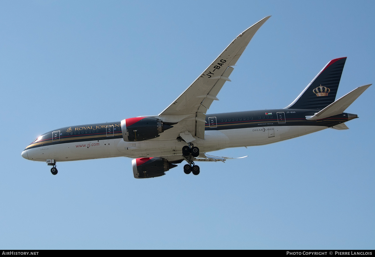 Aircraft Photo of JY-BAG | Boeing 787-8 Dreamliner | Royal Jordanian Airlines | AirHistory.net #334884