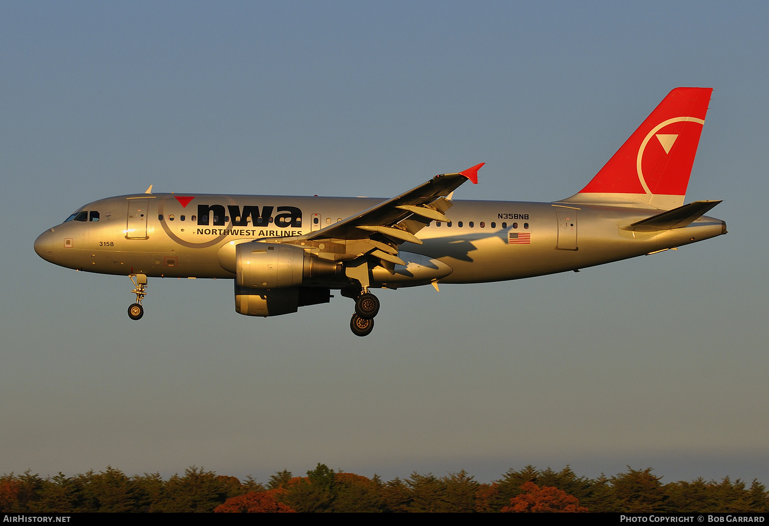 Aircraft Photo of N358NB | Airbus A319-114 | Northwest Airlines | AirHistory.net #334964