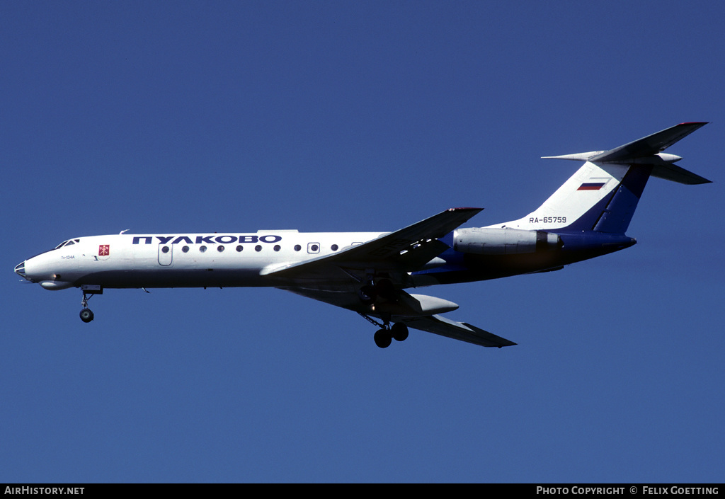 Aircraft Photo of RA-65759 | Tupolev Tu-134A | Pulkovo Airlines | AirHistory.net #337141