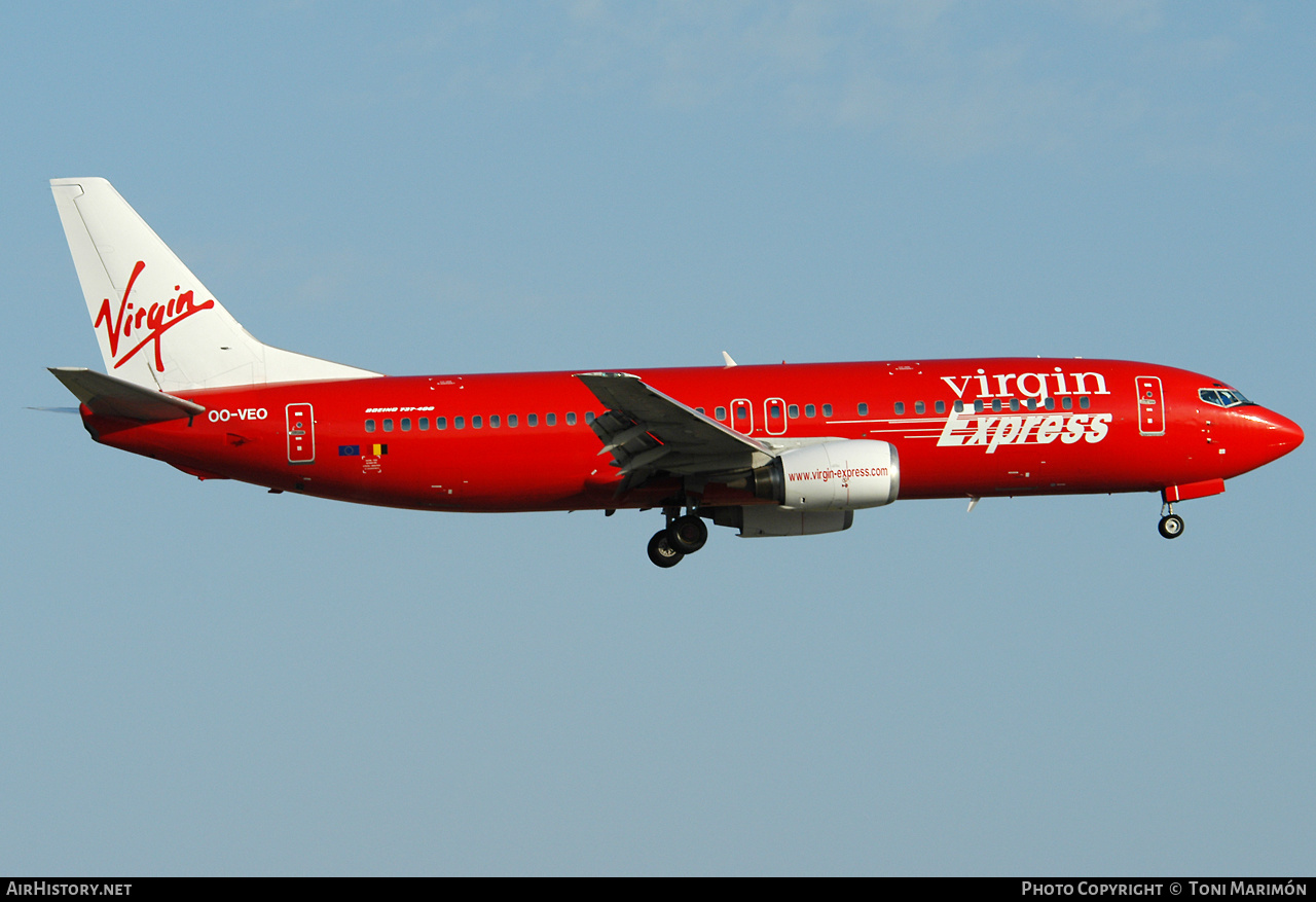 Aircraft Photo of OO-VEO | Boeing 737-4Y0 | Virgin Express | AirHistory.net #338142