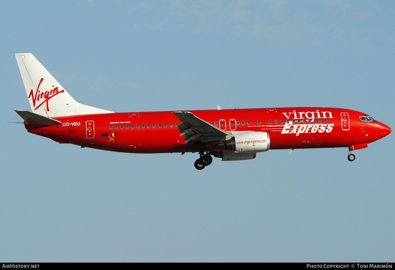 Aircraft Photo of OO-VEO | Boeing 737-4Y0 | Virgin Express | AirHistory.net #338142