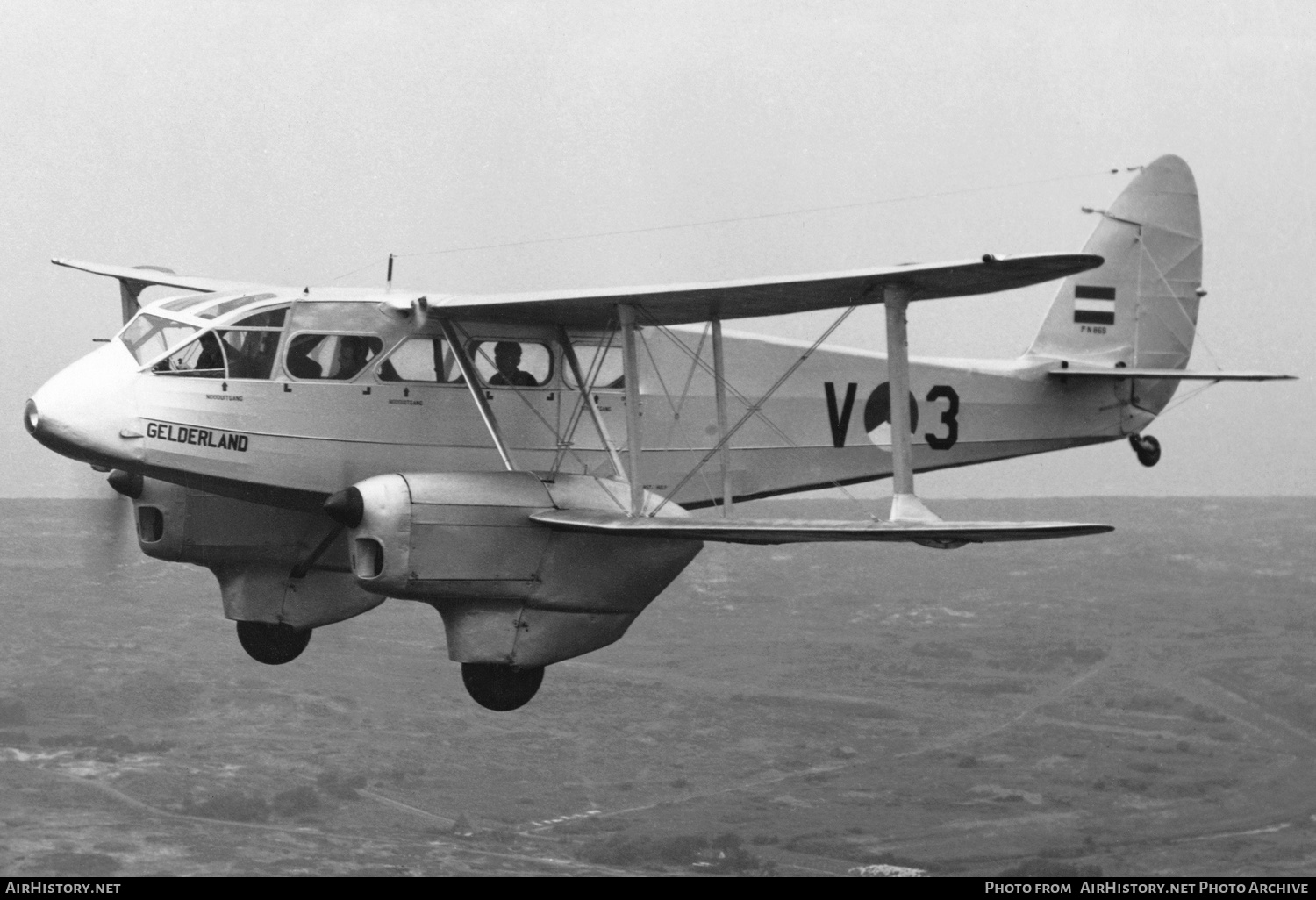 Aircraft Photo of V-3 | De Havilland D.H. 89A Dragon Rapide Mk.1 | Netherlands - Air Force | AirHistory.net #338151