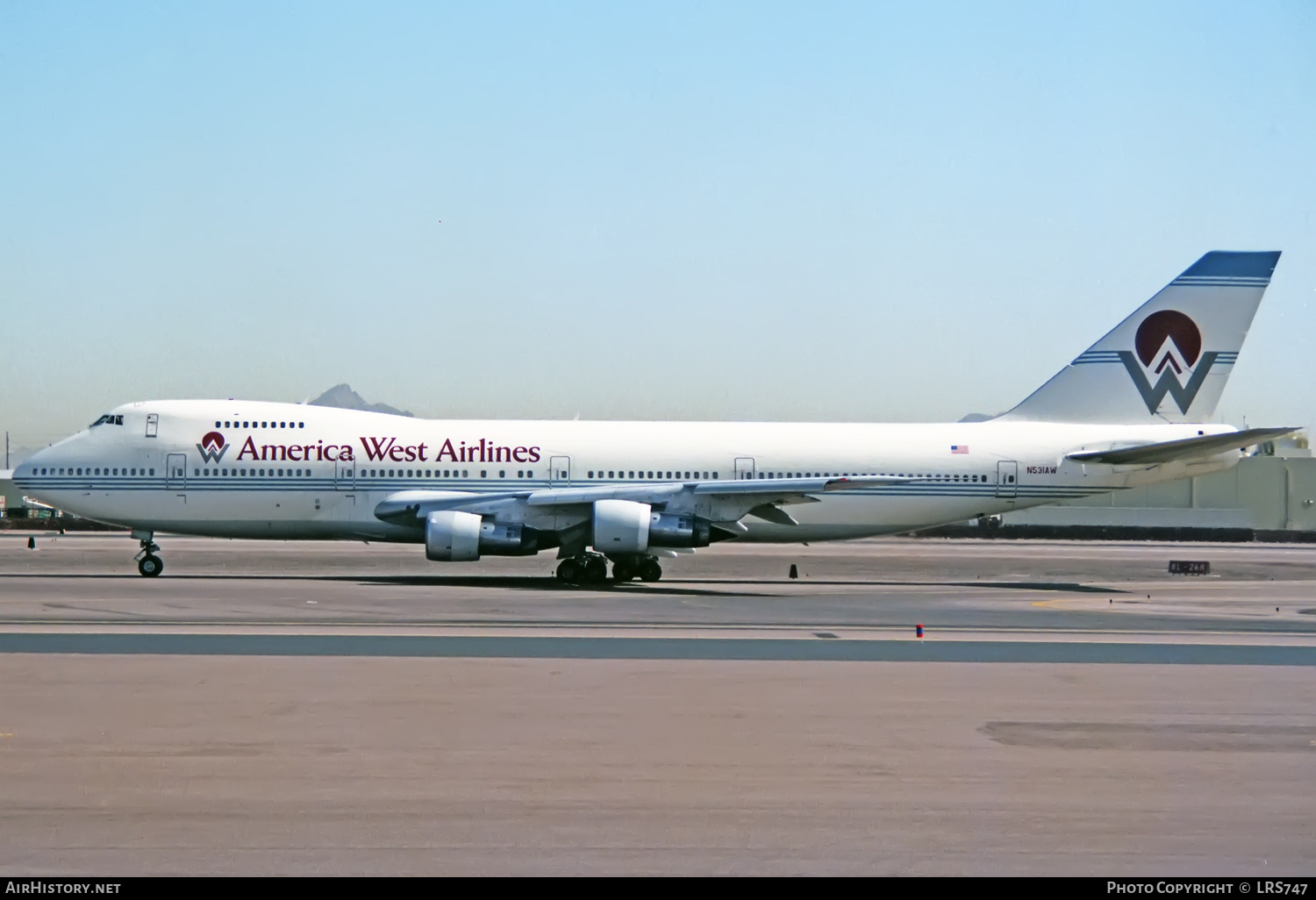 Aircraft Photo of N531AW | Boeing 747-206B | America West Airlines | AirHistory.net #338588