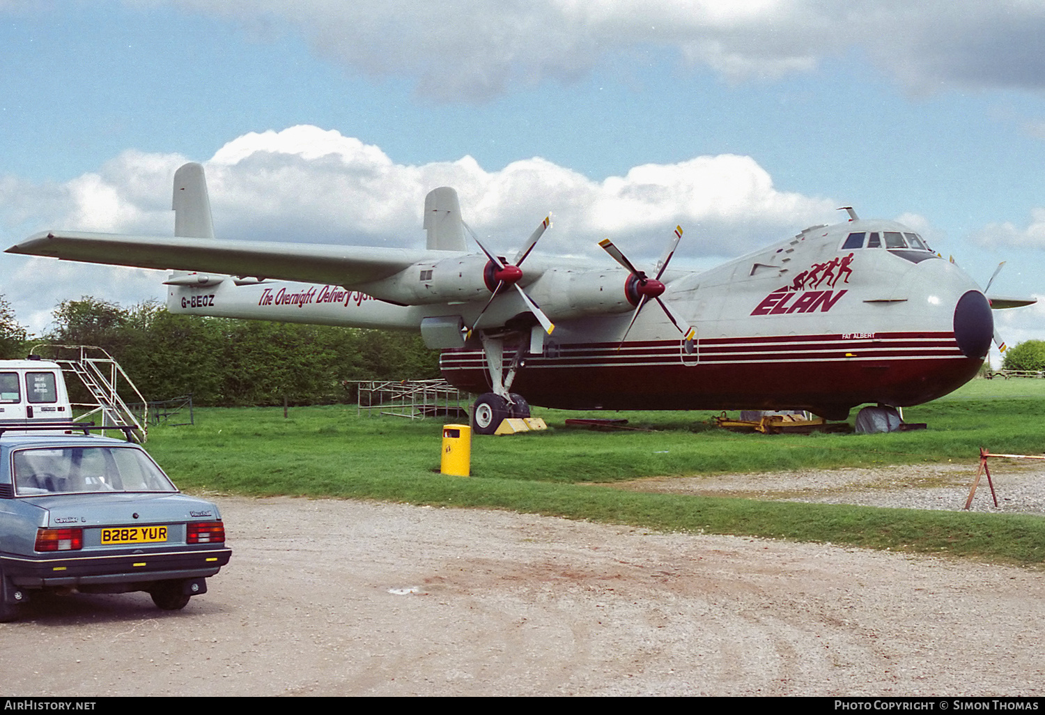 Aircraft Photo of G-BEOZ | Armstrong Whitworth AW-650 Argosy 101 | Elan Overnight Delivery System | AirHistory.net #339023