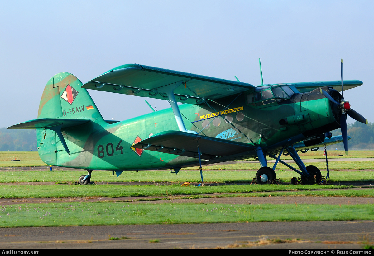 Aircraft Photo of D-FBAW / 804 | Antonov An-2T | East Germany - Air Force | AirHistory.net #339191