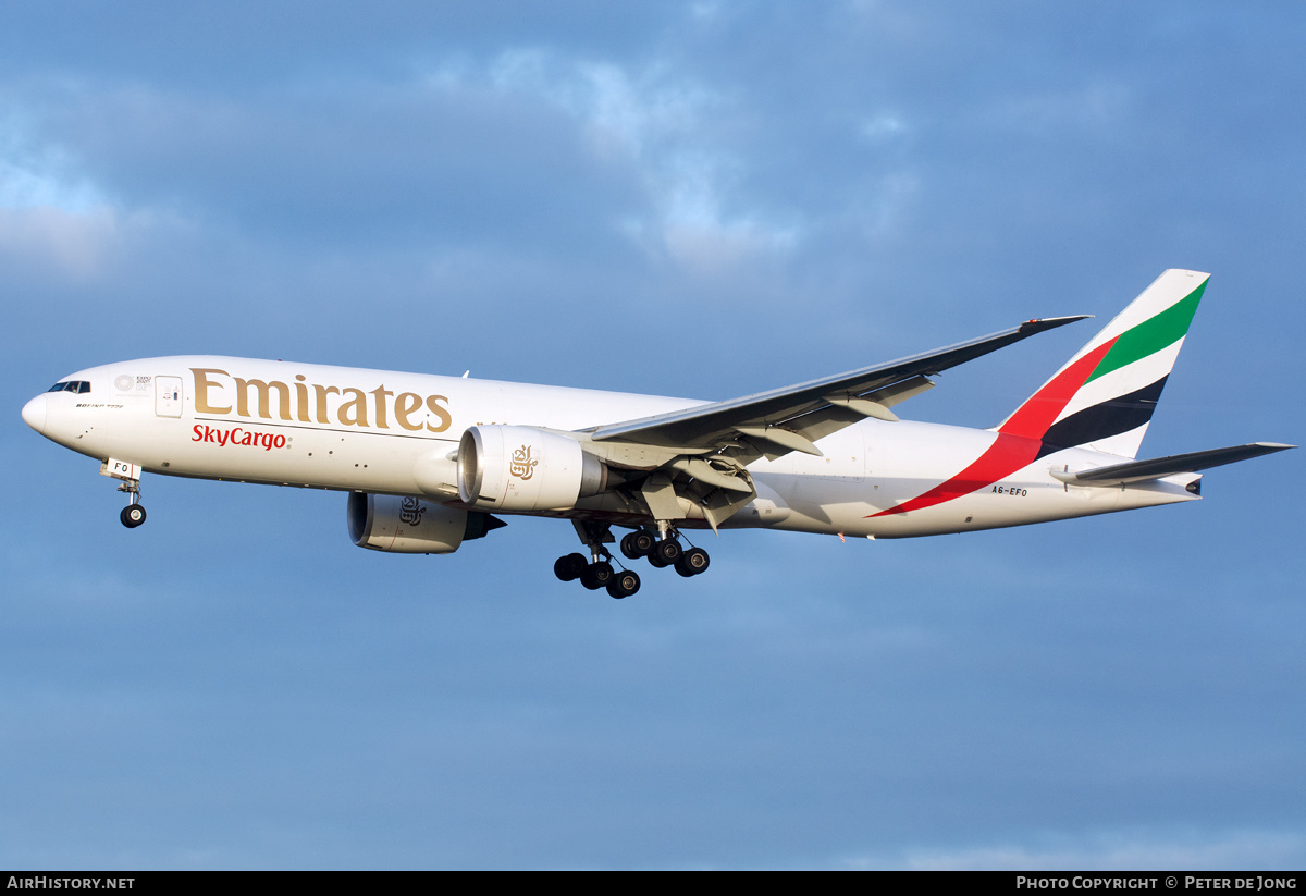 Aircraft Photo of A6-EFO | Boeing 777-F1H | Emirates SkyCargo | AirHistory.net #339288