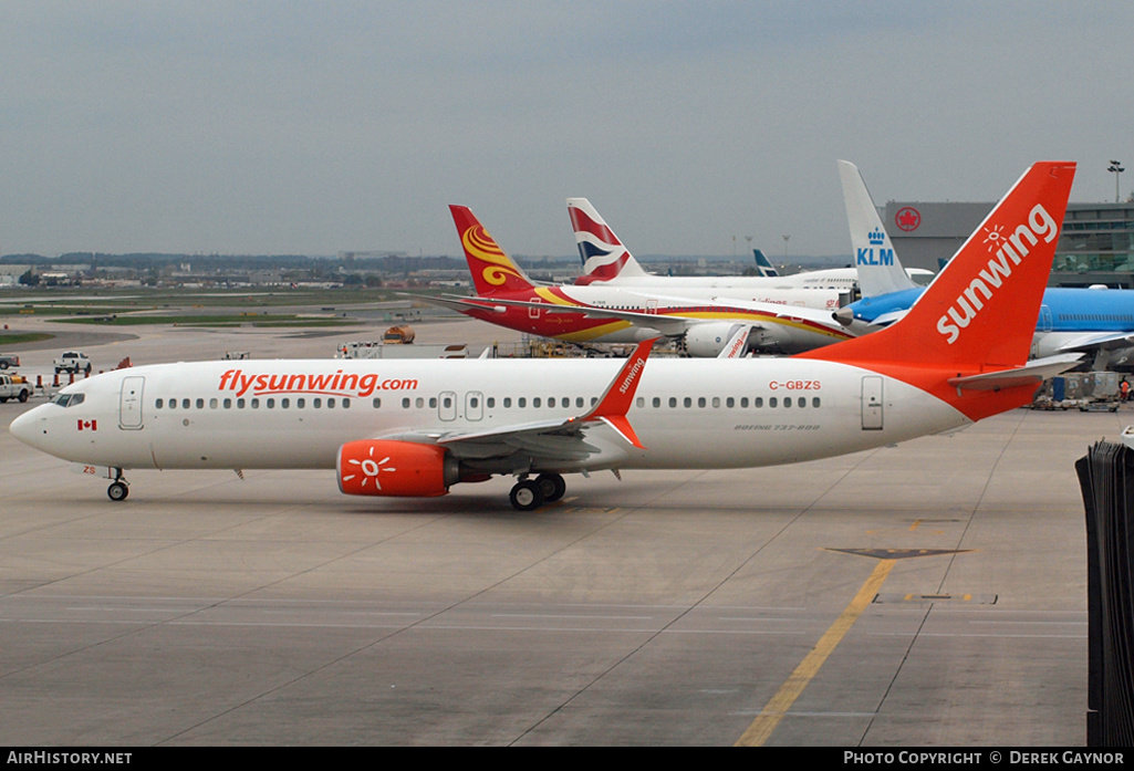 Aircraft Photo of C-GBZS | Boeing 737-8SH | Sunwing Airlines | AirHistory.net #339303