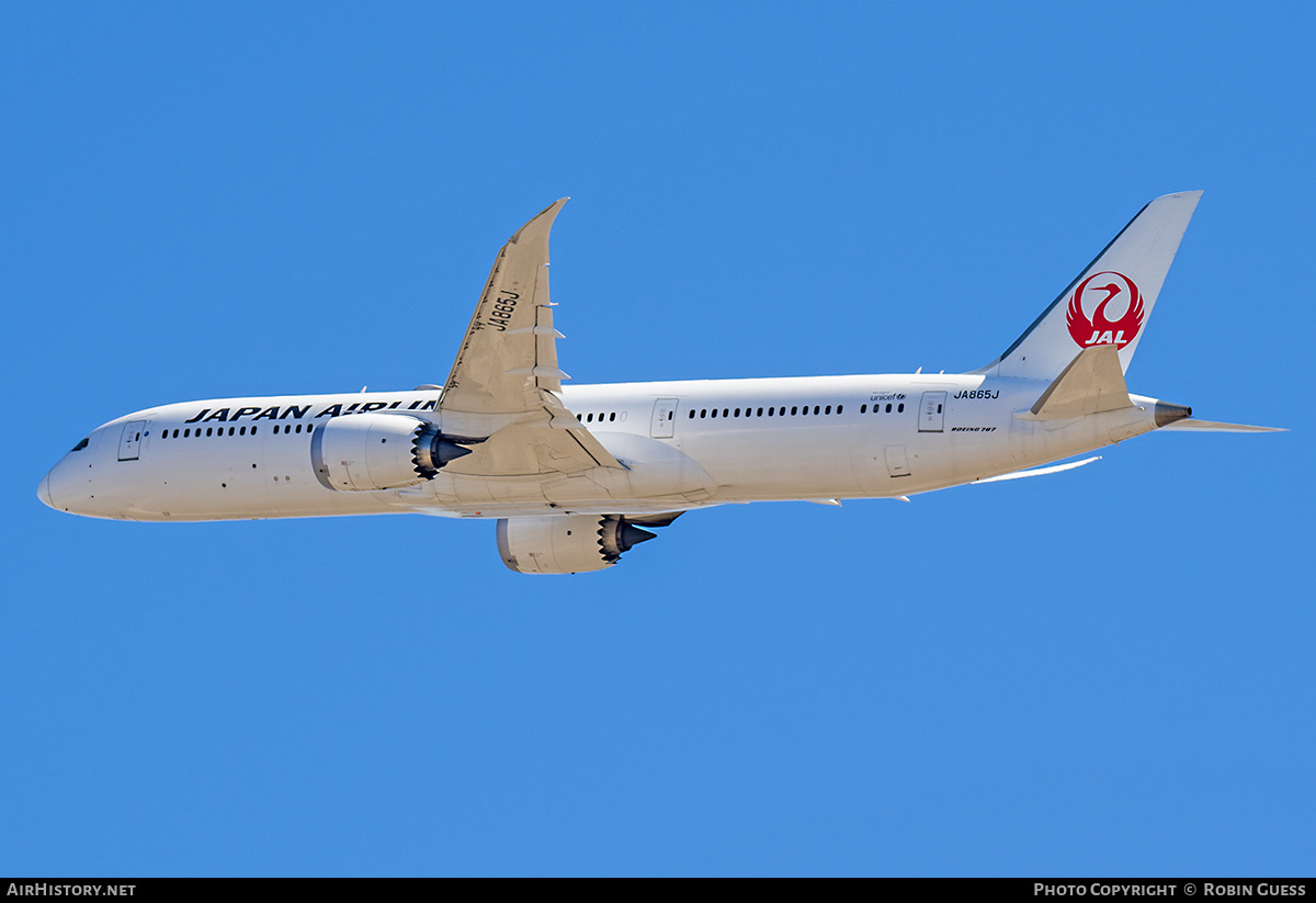 Aircraft Photo of JA865J | Boeing 787-9 Dreamliner | Japan Airlines - JAL | AirHistory.net #339425
